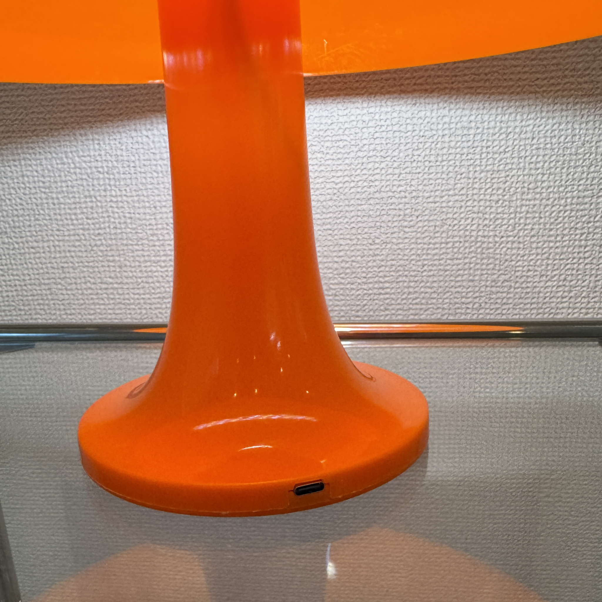 mushroom table lamp orange